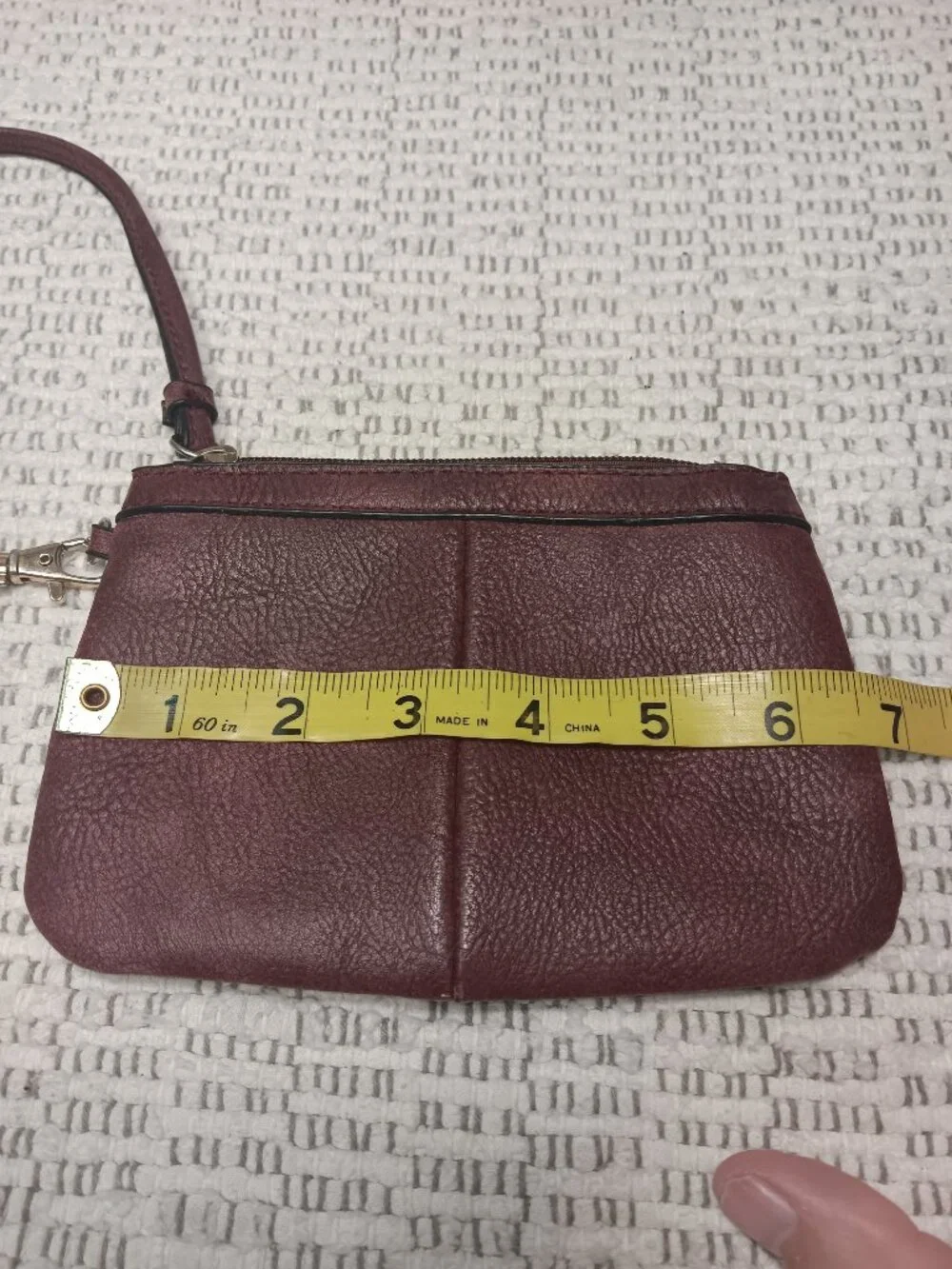 Wilsons Leather Burgundy Cashwrap Distressed Wristlet Coin Purse Clutch